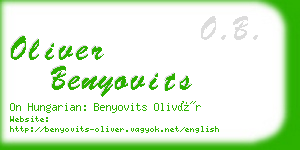 oliver benyovits business card